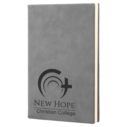 Gray Leatherette Journal with Lined Notepad