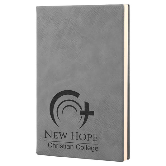 Gray Leatherette Journal with Lined Notepad