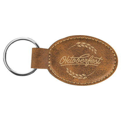 Leatherette Oval Keychain 3" x 1.75"