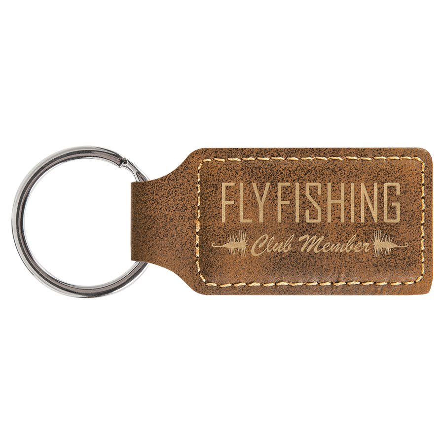 Leatherette Rectangle Keychain 2.75" x 1.25"