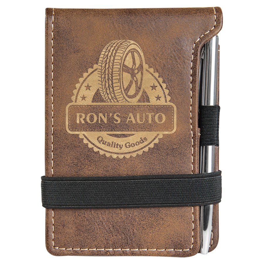 Leatherette Mini Notepad with Pen 3.25" x 4.75"