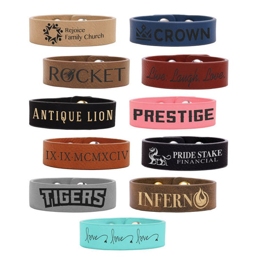 Leatherette Youth Cuff Bracelet .75" x 8.5"