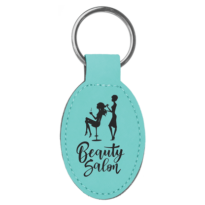 Leatherette Oval Keychain 3" x 1.75"