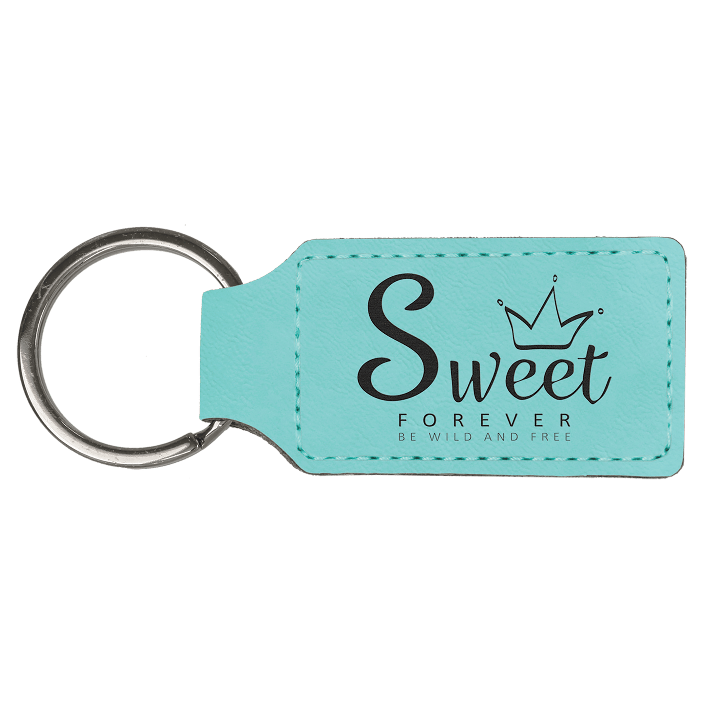 Leatherette Rectangle Keychain 2.75" x 1.25"