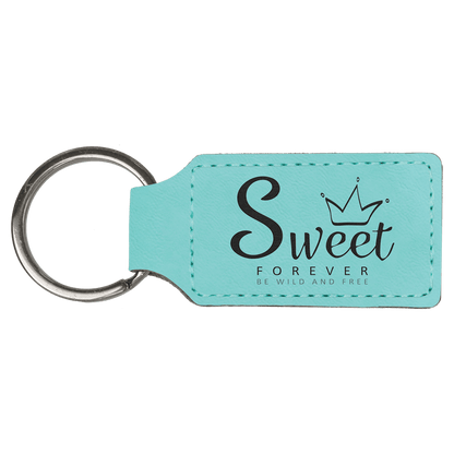 Leatherette Rectangle Keychain 2.75" x 1.25"