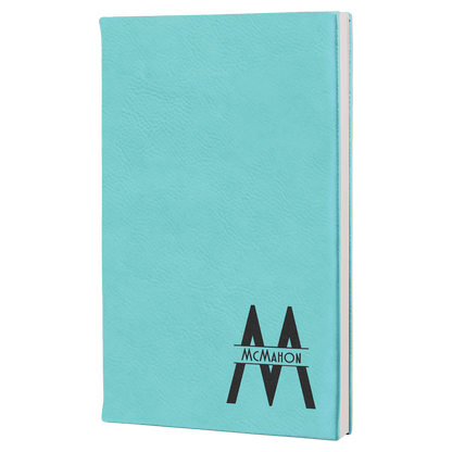 Teal Leatherette Journal with Lined Notepad