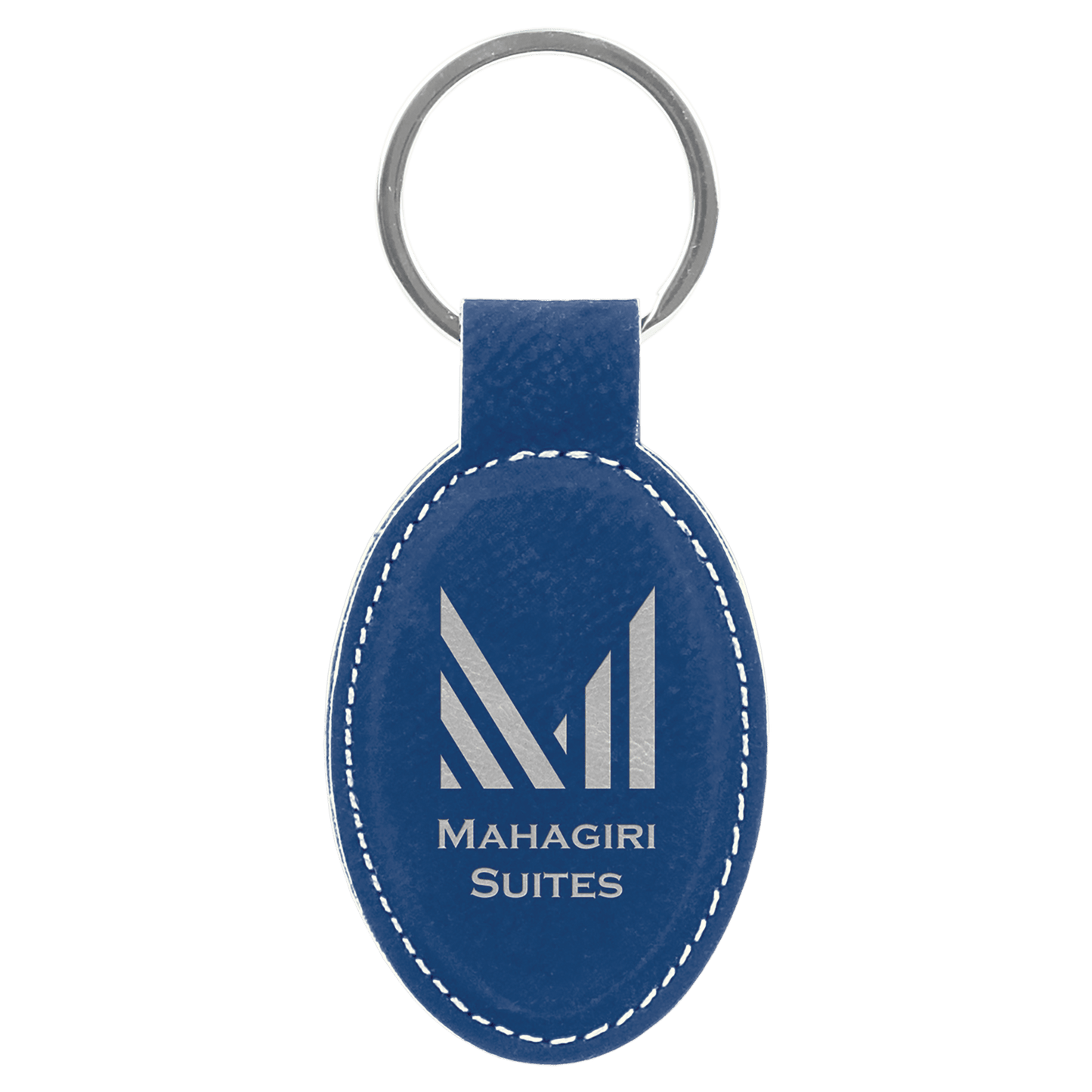 Leatherette Oval Keychain 3" x 1.75"