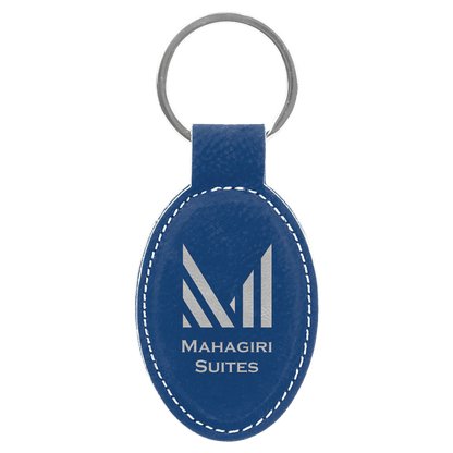Leatherette Oval Keychain 3" x 1.75"