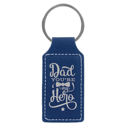 Leatherette Rectangle Keychain 2.75" x 1.25"