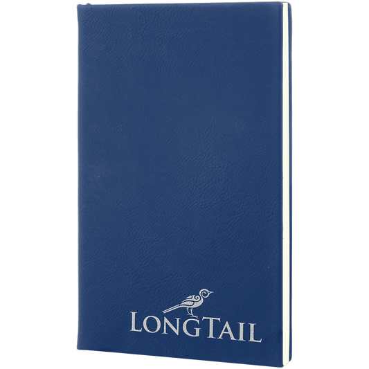 Blue/Silver Leatherette Journal with Lined Notepad