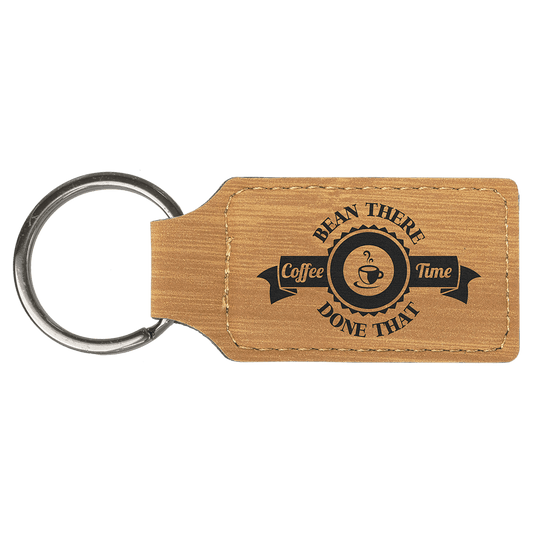 Leatherette Rectangle Keychain 2.75" x 1.25"