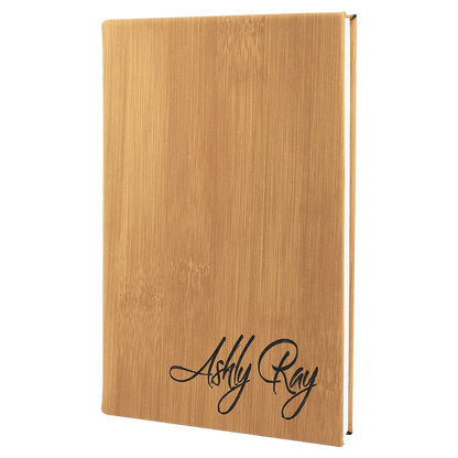 Bamboo Leatherette Journal with Lined Notepad