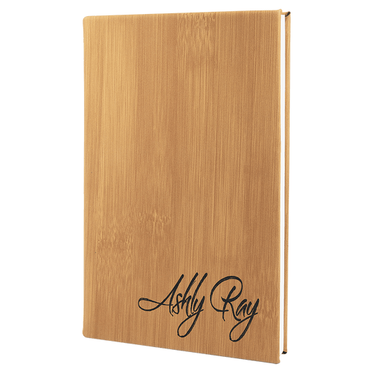 Bamboo Leatherette Journal with Lined Notepad