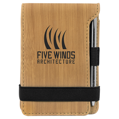 Leatherette Mini Notepad with Pen 3.25" x 4.75"