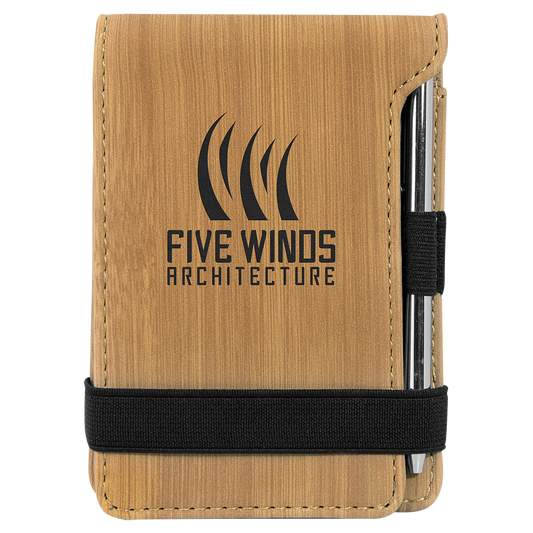 Leatherette Mini Notepad with Pen 3.25" x 4.75"