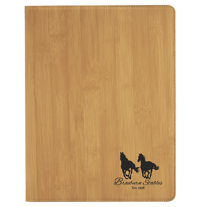 Bamboo Leatherette Portfolio with Notepad