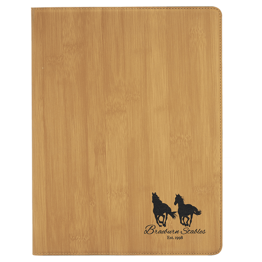 Bamboo Leatherette Portfolio with Notepad