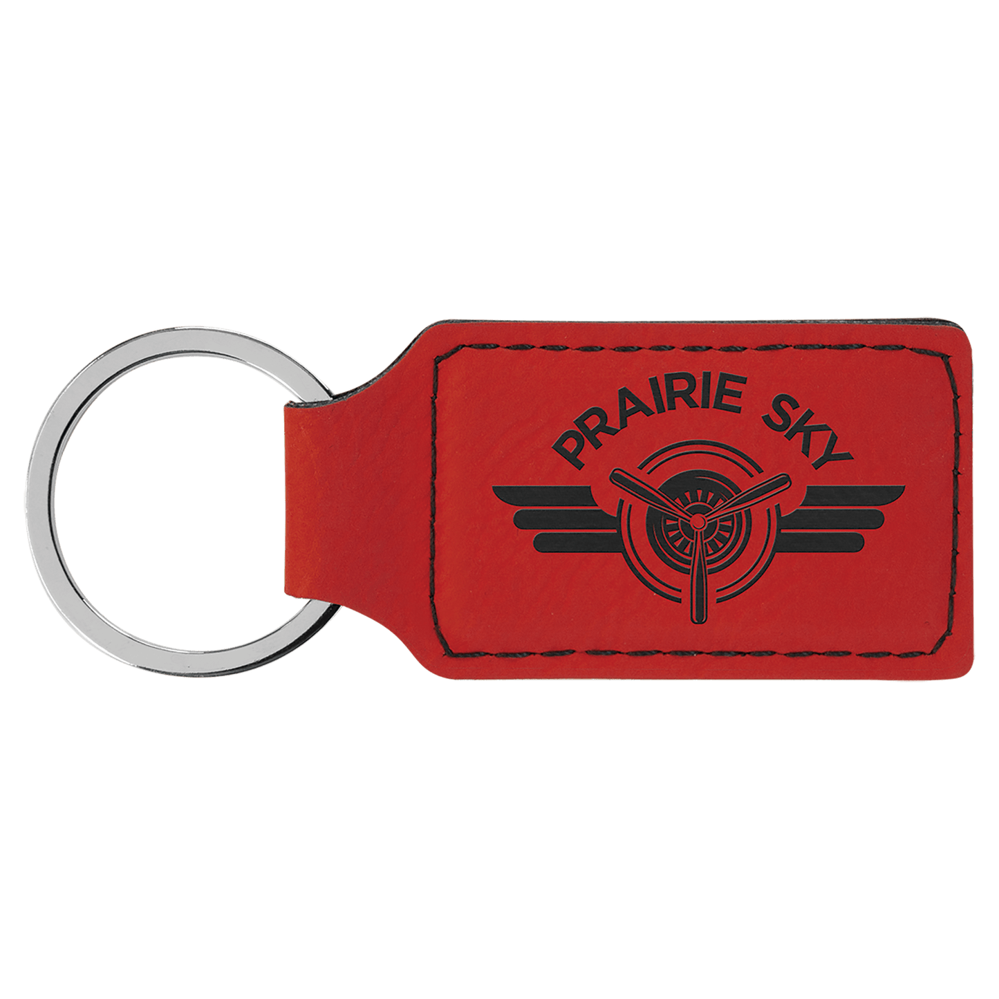 Leatherette Rectangle Keychain 2.75" x 1.25"