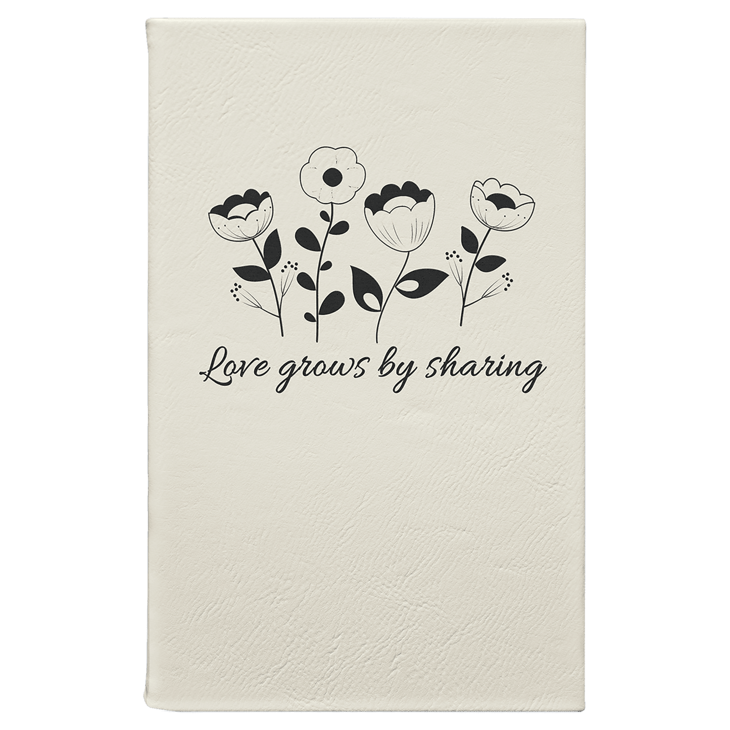 White/Black Leatherette Journal with Lined Notepad