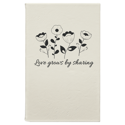White/Black Leatherette Journal with Lined Notepad