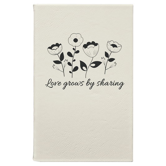 White/Black Leatherette Journal with Lined Notepad