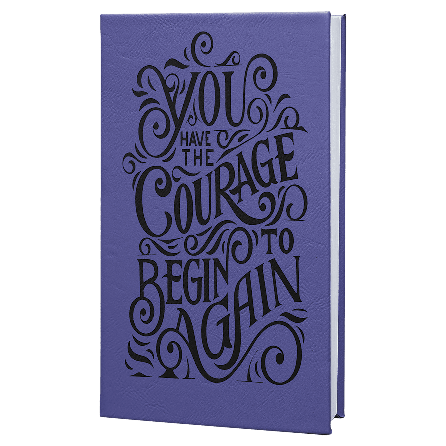 Purple/Black Leatherette Journal with Lined Notepad
