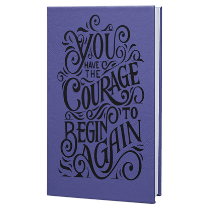 Purple/Black Leatherette Journal with Lined Notepad