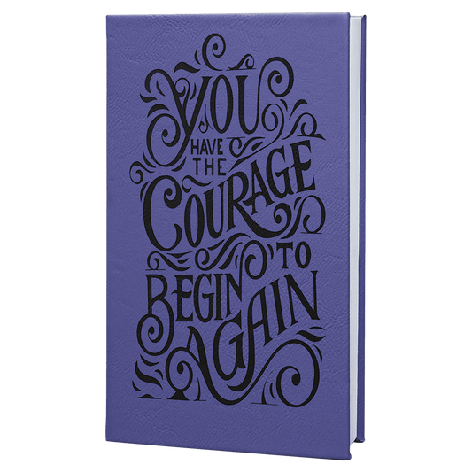 Purple/Black Leatherette Journal with Lined Notepad