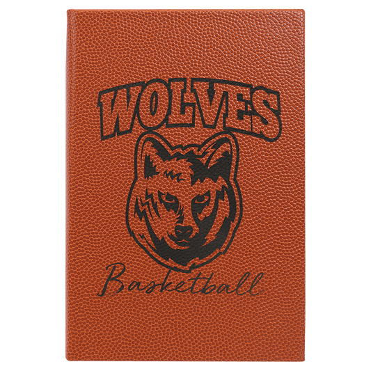 Basketball Leatherette Journal with Lined Notepad 5.25" x 8.25"