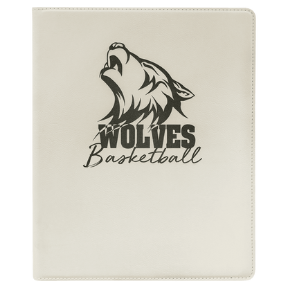 White Leatherette Portfolio with Notepad