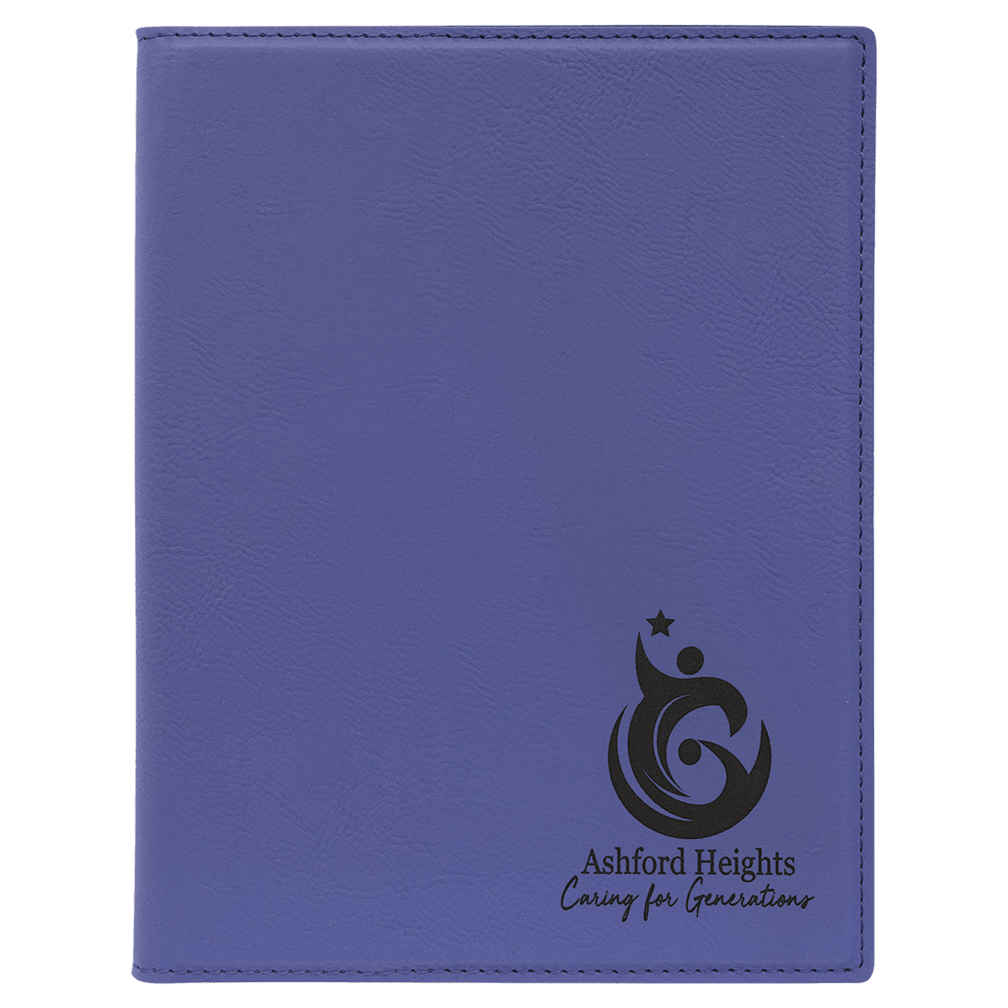 Purple Leatherette Portfolio with Notepad