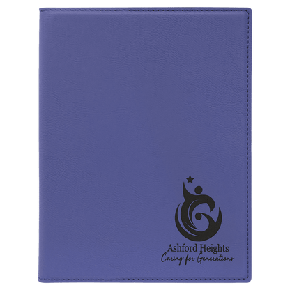 Purple Leatherette Portfolio with Notepad
