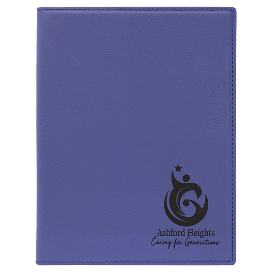Purple Leatherette Portfolio with Notepad