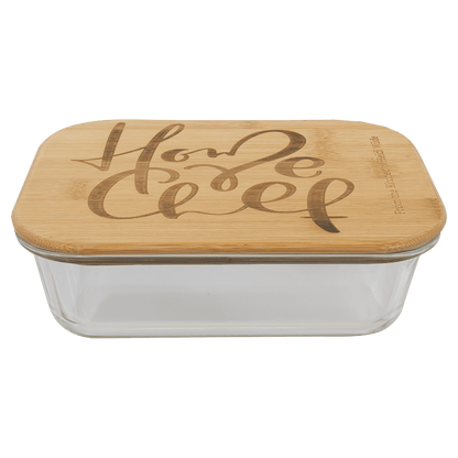 Rectangle Glass Container with Bamboo Lid