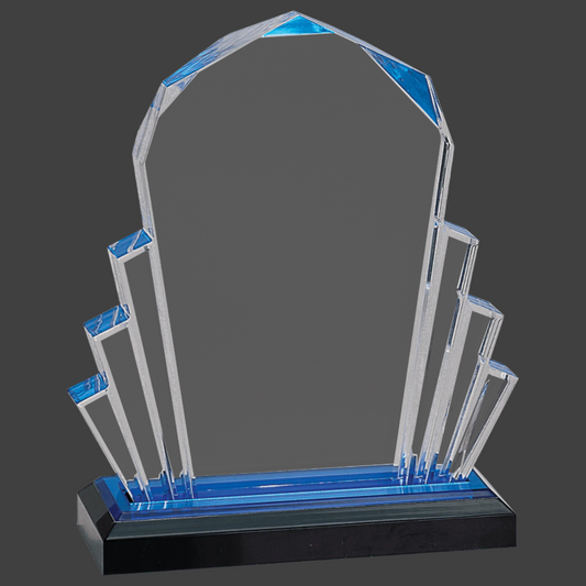 Blue Faceted Impress Acrylic