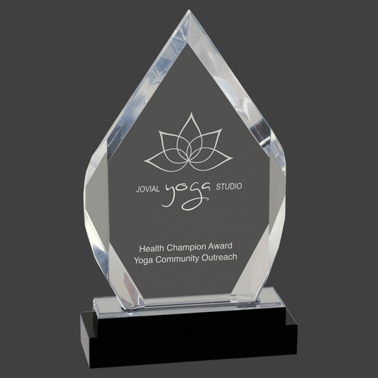 Silver Fusion Diamond Impress Acrylic with Black Glass Base