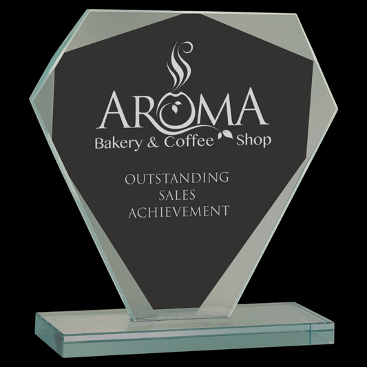 Cut Diamond Jade Glass Award