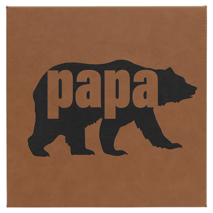 Dark Brown Leatherette Wall Decor with Sawtooth Hanger