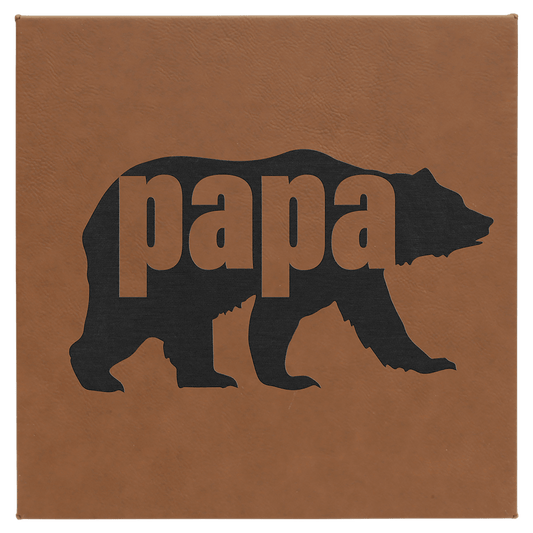 Dark Brown Leatherette Wall Decor with Sawtooth Hanger