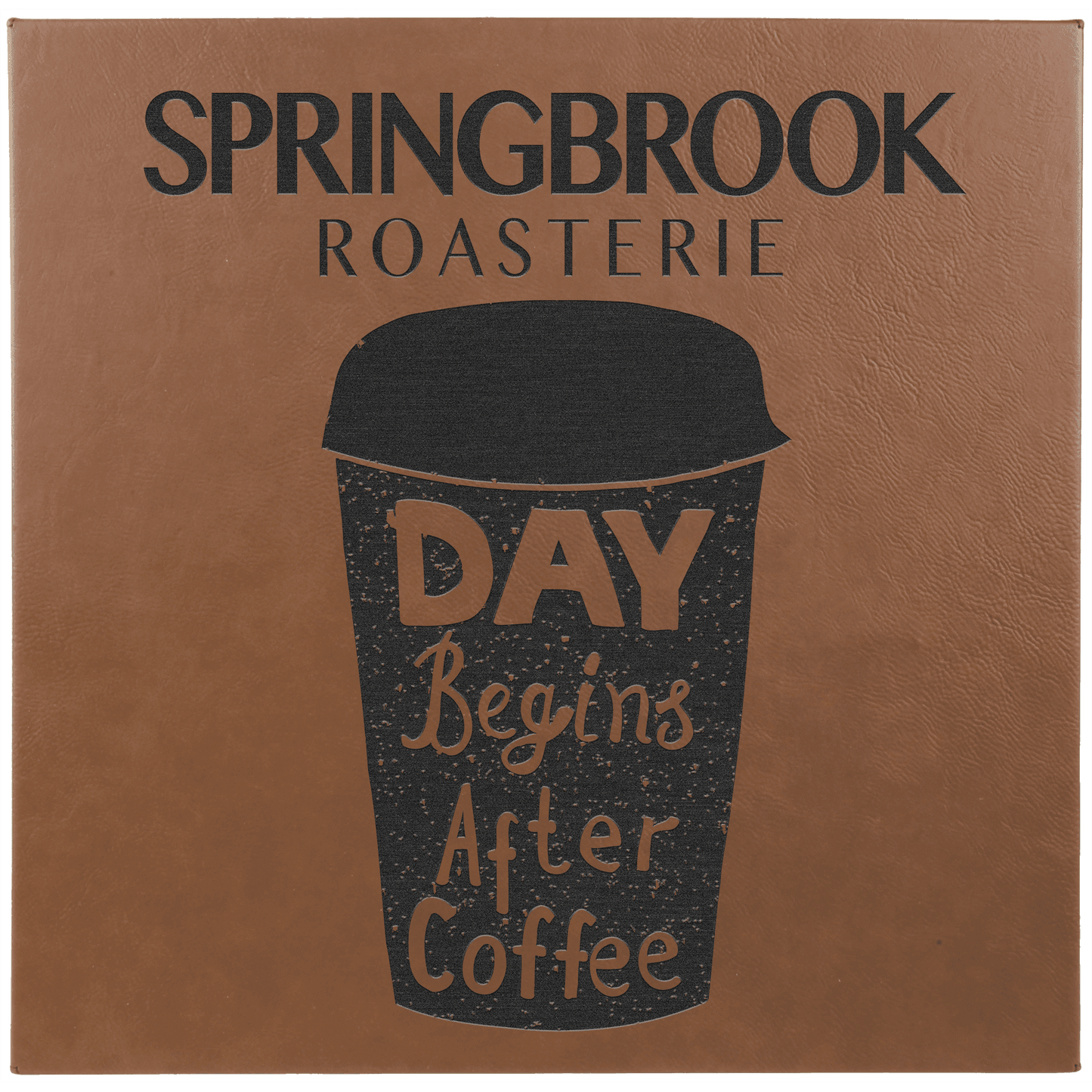Dark Brown Leatherette Wall Decor with Sawtooth Hanger