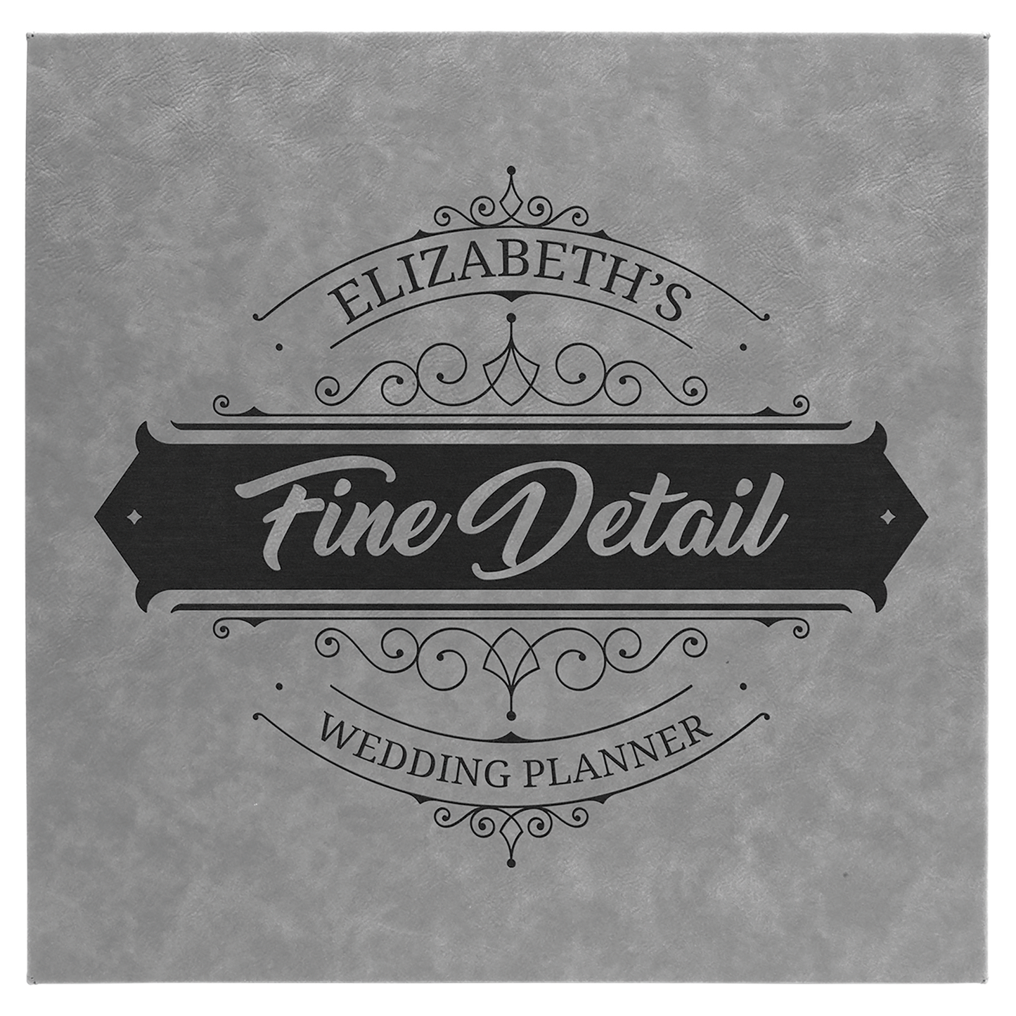 Gray Leatherette Wall Decor with Sawtooth Hanger