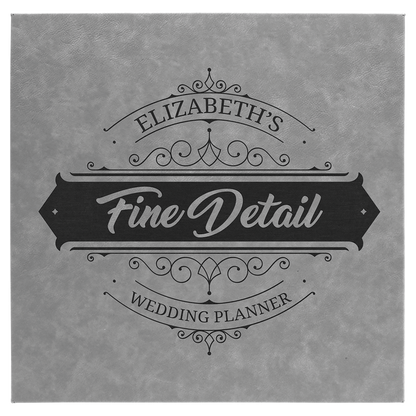 Gray Leatherette Wall Decor with Sawtooth Hanger