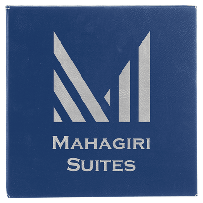 Blue/Silver Leatherette Wall Decor with Sawtooth Hanger