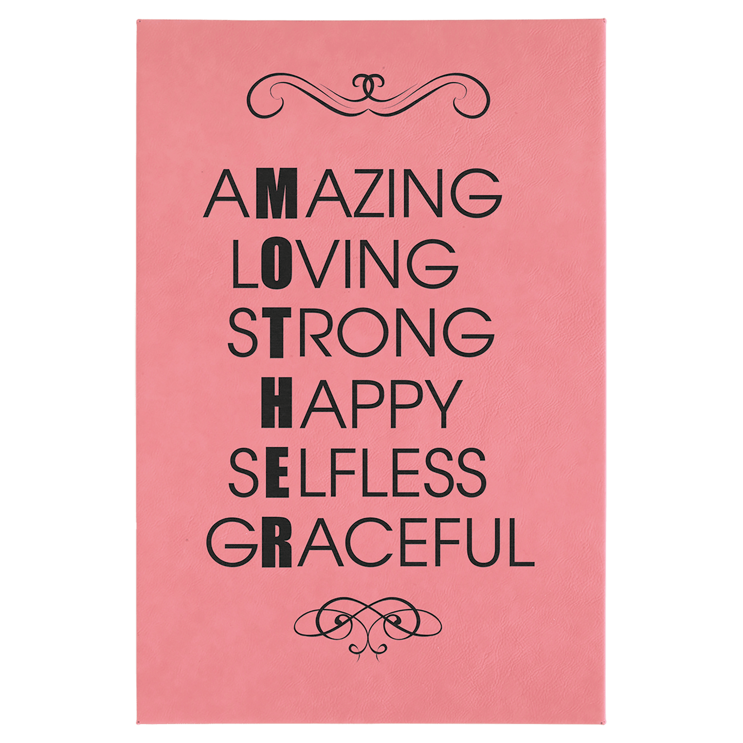 Pink Leatherette Wall Decor with Sawtooth Hanger