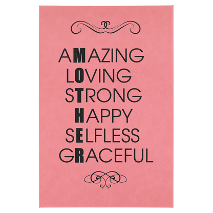 Pink Leatherette Wall Decor with Sawtooth Hanger