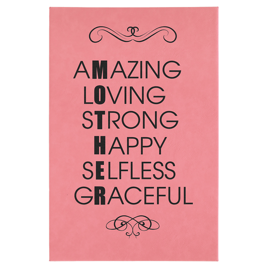 Pink Leatherette Wall Decor with Sawtooth Hanger