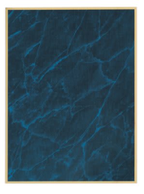 Blue Marble/Gold Brass Plated Steel Plaque Plate