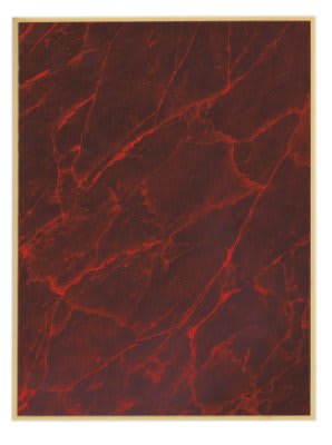 Red Marble/Gold Brass Plated Steel Plaque Plate