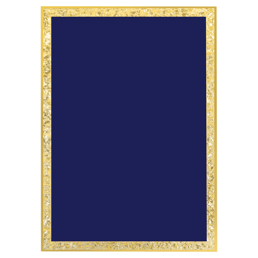 Blue Brass Plated Steel Florentine Border Designer Plaque Plate