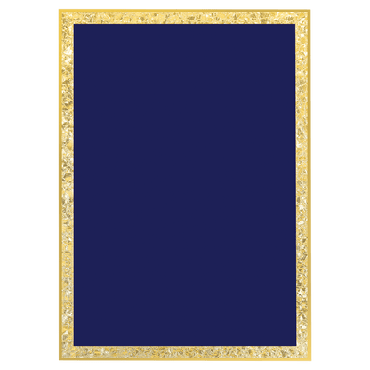 Blue Brass Plated Steel Florentine Border Designer Plaque Plate